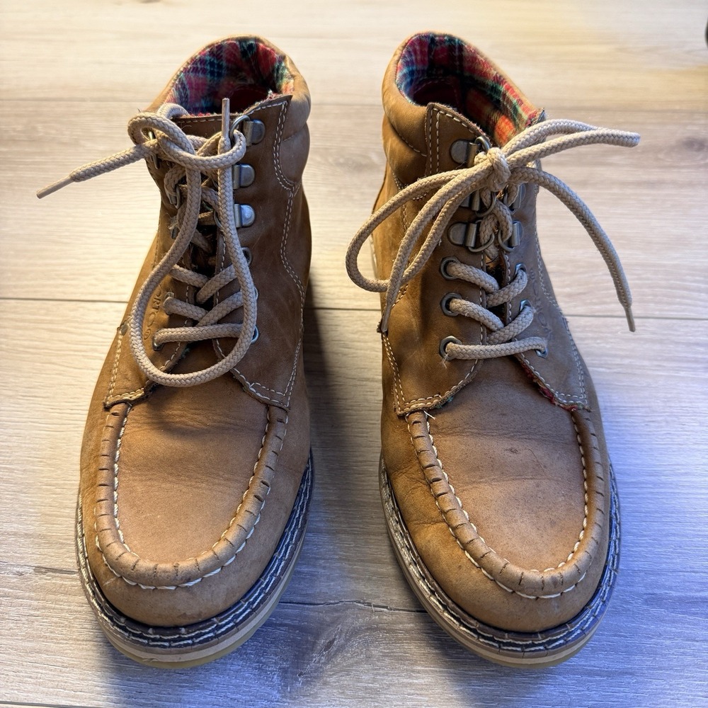 Sporto Ladies Duck Boots Leather Lace Up 6M - Picture 2 of 7
